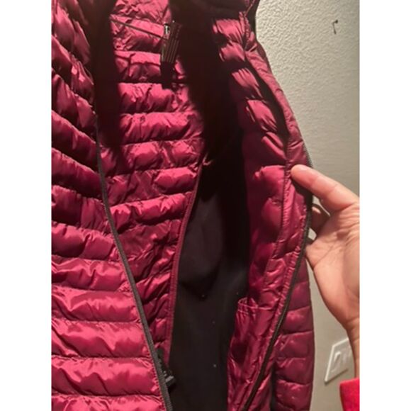 NWOT 32 Degrees Heat Women's Black/ Burgundy s Mixed Media Jacket Size S - Picture 6 of 7